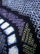 Photo8: J0710L Used Japanese   Indigo Blue YUKATA summer / Cotton. Quadrangle, Arimatsu Shibori RARE design (Grade B) (8)