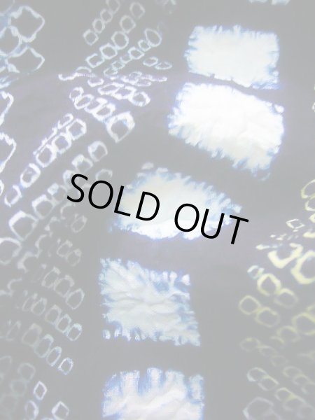 Photo11: J0710L Used Japanese   Indigo Blue YUKATA summer / Cotton. Quadrangle, Arimatsu Shibori RARE design (Grade B) (11)