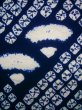 Photo5: J0710M Used Japanese   Indigo Blue YUKATA summer / Cotton. Folding fan, Arimatsu Shibori (Grade B) (5)