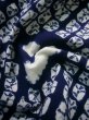 Photo9: J0710M Used Japanese   Indigo Blue YUKATA summer / Cotton. Folding fan, Arimatsu Shibori (Grade B) (9)