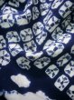 Photo10: J0710M Used Japanese   Indigo Blue YUKATA summer / Cotton. Folding fan, Arimatsu Shibori (Grade B) (10)