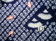 Photo15: J0710M Used Japanese   Indigo Blue YUKATA summer / Cotton. Folding fan, Arimatsu Shibori (Grade B) (15)