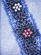 Photo4: J0710O Used Japanese   Indigo Blue YUKATA summer / Cotton. Flower, Arimatsu Shibori (Grade A) (4)