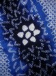 Photo7: J0710O Used Japanese   Indigo Blue YUKATA summer / Cotton. Flower, Arimatsu Shibori (Grade A) (7)