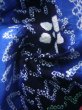 Photo11: J0710O Used Japanese   Indigo Blue YUKATA summer / Cotton. Flower, Arimatsu Shibori (Grade A) (11)