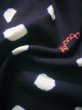 Photo10: J0710P Used Japanese  Dark Indigo Blue YUKATA summer / Cotton. Dot, Arimatsu Shibori (Grade C) (10)