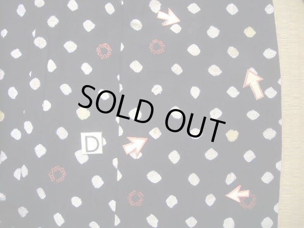 Photo15: J0710P Used Japanese  Dark Indigo Blue YUKATA summer / Cotton. Dot, Arimatsu Shibori (Grade C) (15)