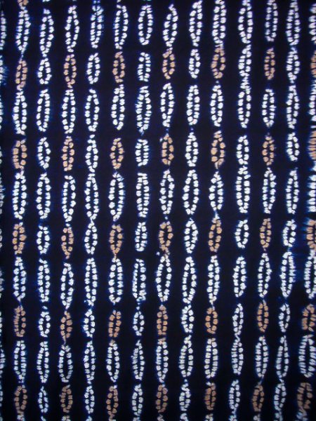 Photo3: Mint J0710Q Used Japanese   Indigo Blue YUKATA summer / Cotton. Abstract pattern, Arimatsu Shibori (Grade A) (3)