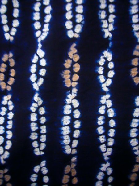 Photo6: Mint J0710Q Used Japanese   Indigo Blue YUKATA summer / Cotton. Abstract pattern, Arimatsu Shibori (Grade A) (6)