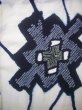 Photo3: J0710R Used Japanese   Indigo Blue YUKATA summer / Cotton. Abstract pattern, Arimatsu Shibori (Grade D) (3)