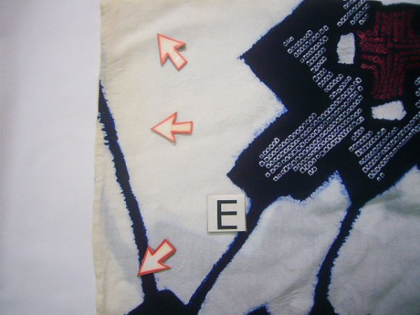 Photo17: J0710R Used Japanese   Indigo Blue YUKATA summer / Cotton. Abstract pattern, Arimatsu Shibori (Grade D) (17)