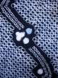 Photo5: J0710S Used Japanese   Indigo Blue YUKATA summer / Cotton. Flower, Arimatsu Shibori (Grade C) (5)