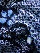 Photo9: J0710S Used Japanese   Indigo Blue YUKATA summer / Cotton. Flower, Arimatsu Shibori (Grade C) (9)