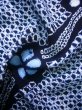 Photo10: J0710S Used Japanese   Indigo Blue YUKATA summer / Cotton. Flower, Arimatsu Shibori (Grade C) (10)