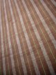 Photo7: J0715H Used Japanese Pale  Brown TSUMUGI pongee / Silk. Stripes  (Grade B) (7)
