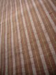 Photo8: J0715H Used Japanese Pale  Brown TSUMUGI pongee / Silk. Stripes  (Grade B) (8)