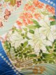 Photo12: Mint J0715O Used Japanese Shiny  Pale Blue KOMON dyed / Silk. Peony, Chiso/Takashimaya/Hand drawn Yuzen (Grade A) (12)