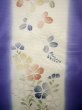 Photo5: J0715Z Used Japanese Pale  Cream KOMON dyed / Silk. Flower, Hand drawn (Grade D) (5)