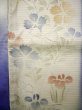 Photo6: J0715Z Used Japanese Pale  Cream KOMON dyed / Silk. Flower, Hand drawn (Grade D) (6)