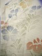 Photo8: J0715Z Used Japanese Pale  Cream KOMON dyed / Silk. Flower, Hand drawn (Grade D) (8)