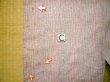 Photo14: J0808B Used Japanese Creamy  Red HAORI short jacket / Silk. Cross  (Grade C) (14)