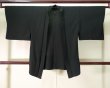 Photo1: Mint J0902D Vintage Japanese women   Black HAORI short jacket / Silk.    (Grade A) (1)