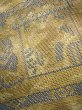Photo7: J0911N Vintage Japanese Kimono Pale  Brown HANHABA OBI half width sash Abstract pattern Silk.  (Grade D) (7)