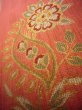 Photo9: Mint J0918J Vintage Japanese Kimono Pale  Coral FUKURO OBI sash Flower Silk.  (Grade A) (9)
