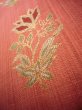 Photo11: Mint J0918J Vintage Japanese Kimono Pale  Coral FUKURO OBI sash Flower Silk.  (Grade A) (11)