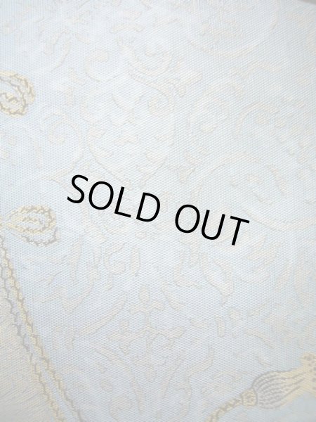 Photo10: Mint J0918M Vintage Japanese Kimono Smoky  Pale Blue FUKURO OBI sash UME plum bloom Silk.  (Grade A) (10)