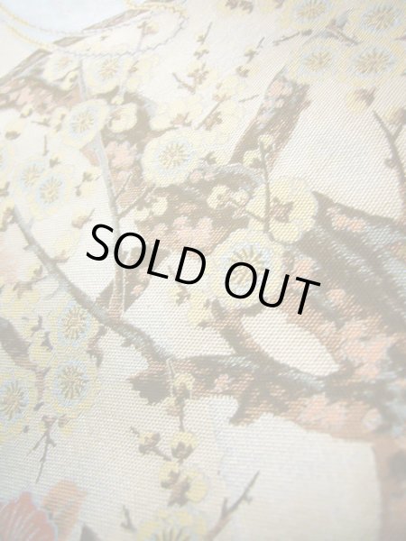 Photo11: Mint J0918M Vintage Japanese Kimono Smoky  Pale Blue FUKURO OBI sash UME plum bloom Silk.  (Grade A) (11)