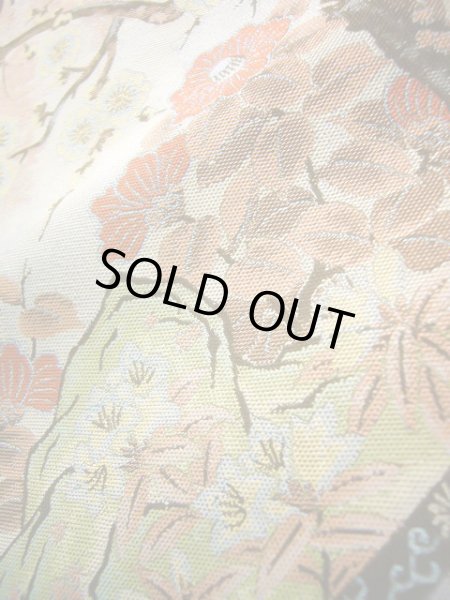 Photo12: Mint J0918M Vintage Japanese Kimono Smoky  Pale Blue FUKURO OBI sash UME plum bloom Silk.  (Grade A) (12)