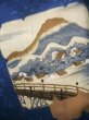 Photo5: J0923E Used Japanese Smoky Dark Blue JUBAN undergarment / Mousseline. Landscape, machine sewing  (Grade C) (5)