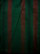 Photo3: J0926B Used Japanese Deep  Green TSUMUGI pongee / Silk. Stripes   (Grade C) (3)