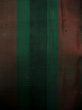 Photo5: J0926B Used Japanese Deep  Green TSUMUGI pongee / Silk. Stripes   (Grade C) (5)