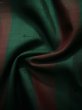 Photo10: J0926B Used Japanese Deep  Green TSUMUGI pongee / Silk. Stripes   (Grade C) (10)