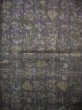 Photo3: J0926E Used Japanese Heather  Gray ORI woven / Silk. Abstract pattern   (Grade D) (3)