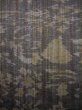 Photo7: J0926E Used Japanese Heather  Gray ORI woven / Silk. Abstract pattern   (Grade D) (7)