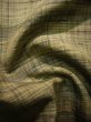 Photo11: J0926N Used Japanese Pale  Green TSUMUGI pongee / Silk. Line   (Grade B) (11)