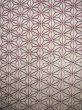 Photo6: J1014Q Used Japanese   White KOMON dyed / Silk. Hemp leaf,   (Grade C) (6)