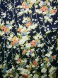 Photo4: J1014R Used Japanese Deep  Blue KOMON dyed / Silk. Flower,   (Grade B) (4)