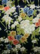 Photo7: J1014R Used Japanese Deep  Blue KOMON dyed / Silk. Flower,   (Grade B) (7)