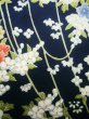Photo9: J1014R Used Japanese Deep  Blue KOMON dyed / Silk. Flower,   (Grade B) (9)