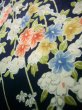 Photo10: J1014R Used Japanese Deep  Blue KOMON dyed / Silk. Flower,   (Grade B) (10)