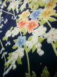 Photo12: J1014R Used Japanese Deep  Blue KOMON dyed / Silk. Flower,   (Grade B) (12)