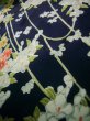 Photo13: J1014R Used Japanese Deep  Blue KOMON dyed / Silk. Flower,   (Grade B) (13)