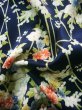 Photo15: J1014R Used Japanese Deep  Blue KOMON dyed / Silk. Flower,   (Grade B) (15)