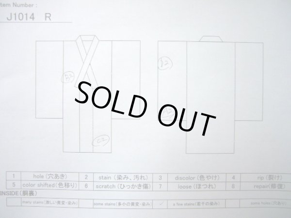 Photo16: J1014R Used Japanese Deep  Blue KOMON dyed / Silk. Flower,   (Grade B) (16)