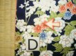 Photo20: J1014R Used Japanese Deep  Blue KOMON dyed / Silk. Flower,   (Grade B) (20)