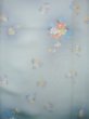 Photo4: J1014Z Used Japanese Pale  Pale Blue KOMON dyed / Silk. Flower,   (Grade A) (4)